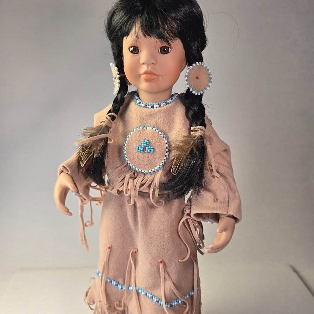 Linda Mason American Diary Doll Native American Indian 1991 Vintage Porcelain - Picture 12 of 13